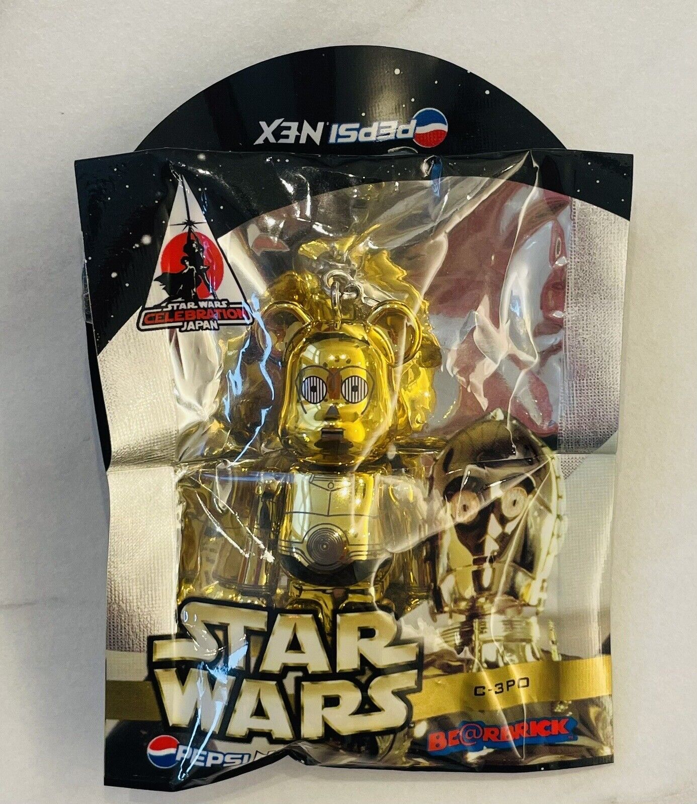 Star Wars Bearbrick Small Key Chain Figure C-3PO Pepsi New Sealed 2008