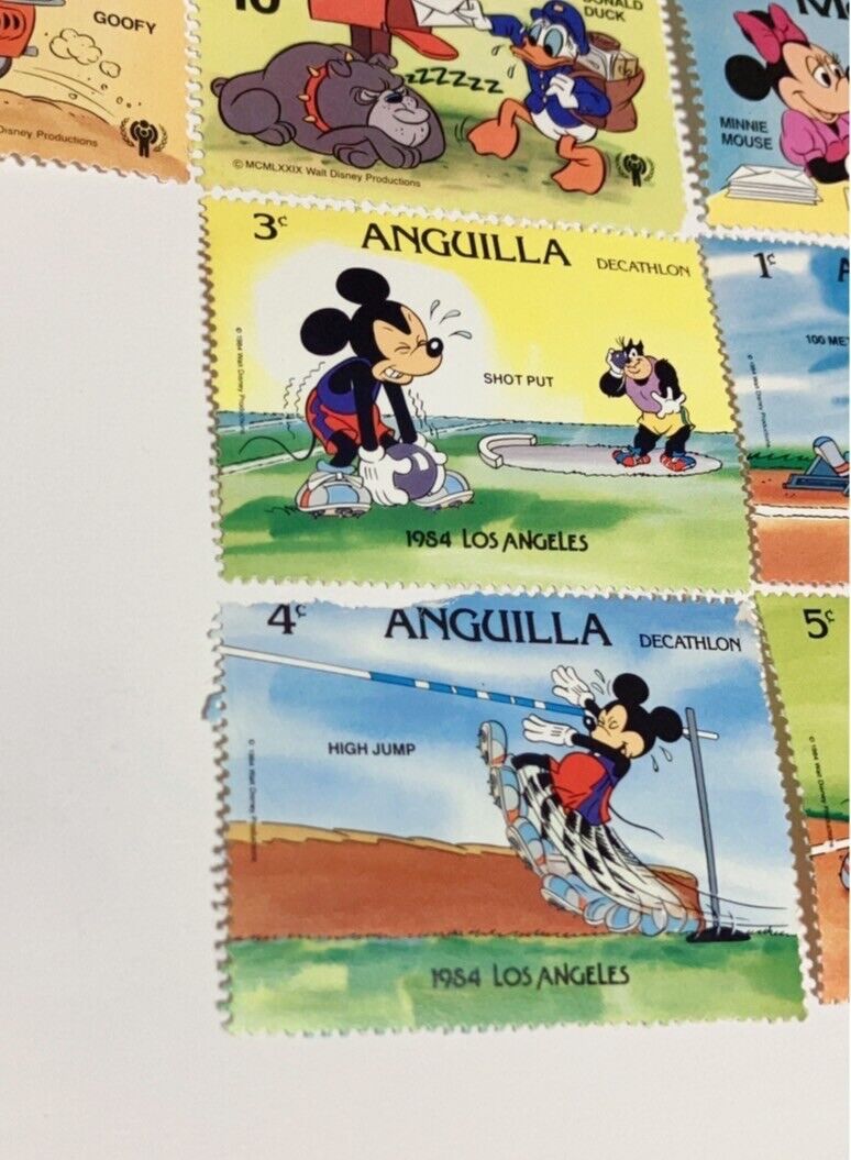 The Disney World of Postage Stamps 14 All Different Genuine Stamps