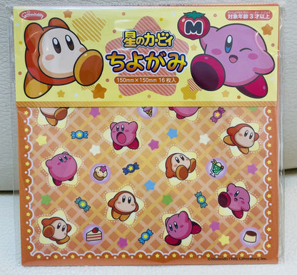 Kirby stickers, Folding Papers(Origami,Chiyogami) and Waddle Dee Zip bags