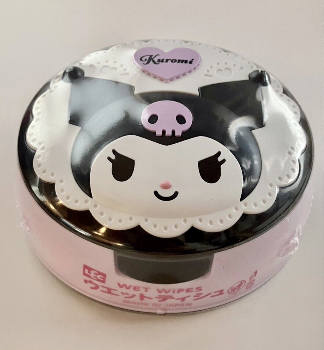 Sanrio Kuromi Wet Tissue Wipes Reusable Case Box New Sealed with wet tissues