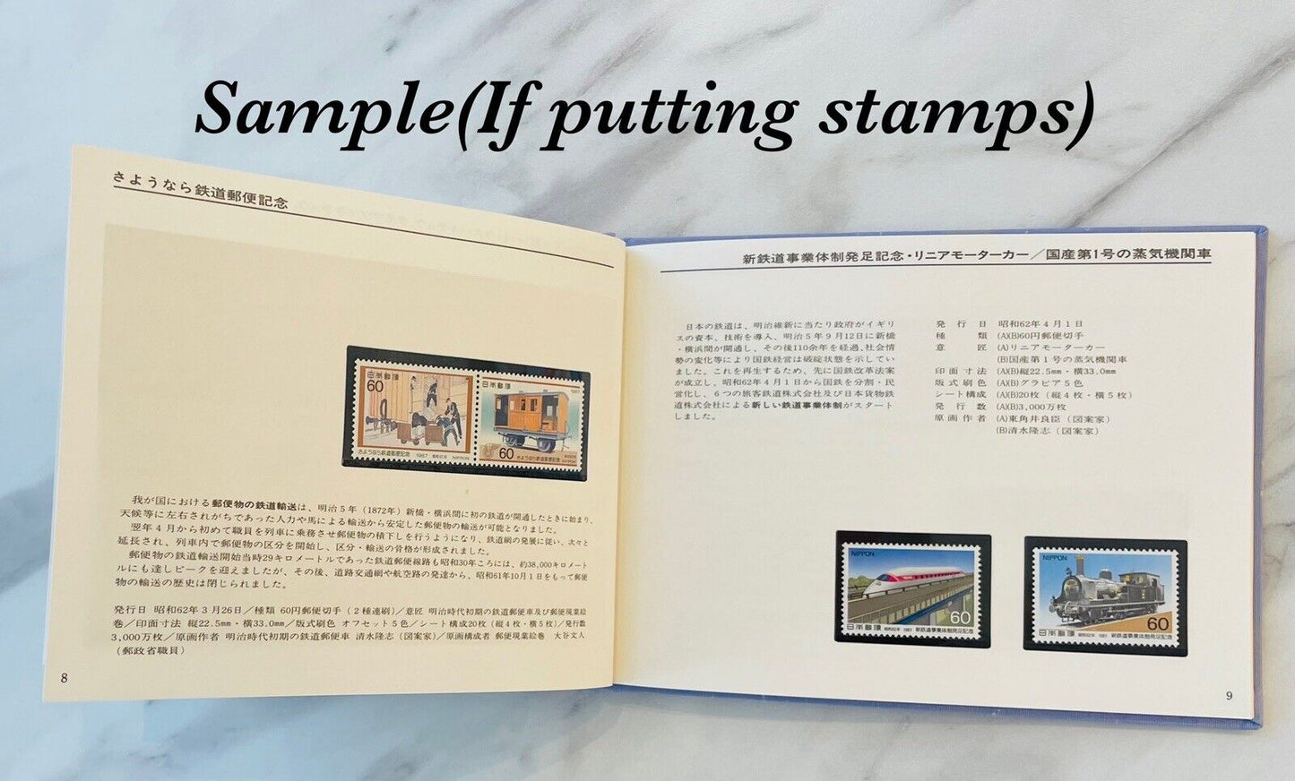 Japanese Stamp album 1987 WITHOUT STAMPS in Japanese and English Language