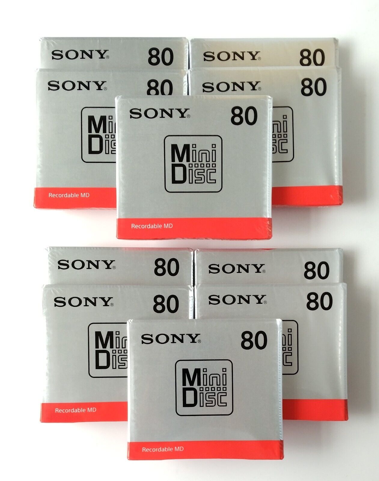 Sony MDW80T MD 80 Minutes Recordable Blank MiniDisc 10 pieces set