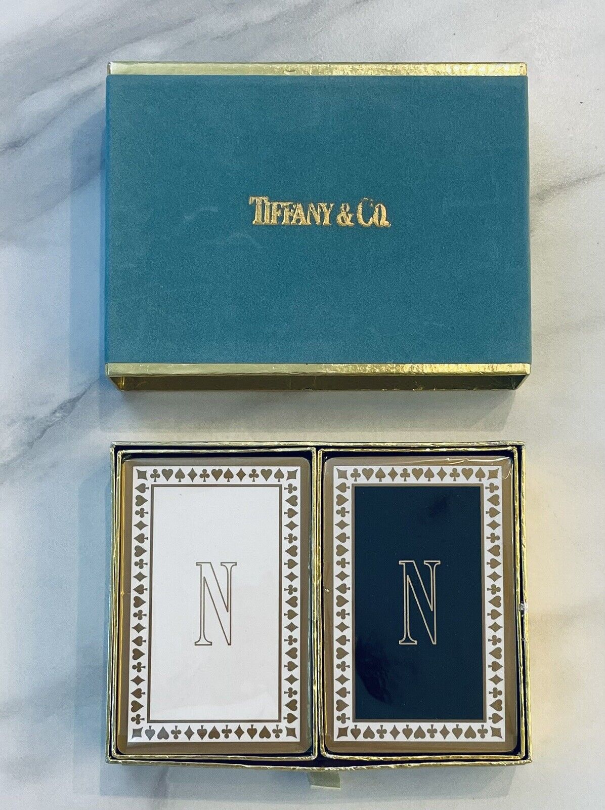 Tiffany & Co.Playing Cards 2 Decks with Letter "N" New