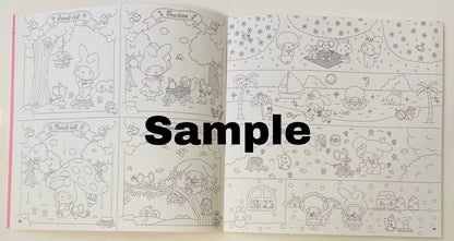 Sanrio Coloring Book Nostalgic characters in 1970 -1990.from Japan, 72 pages