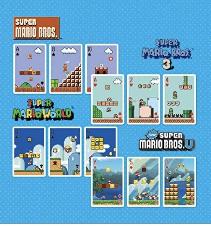 Nintendo Plastic Playing Cards Super Mario Bros.Game Stage NAP04 New Sealed