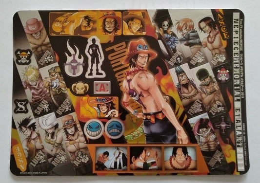 One Piece stickers sheet/big size/Ace/Luffy/Memorial Art 2011/Rare/from Japan