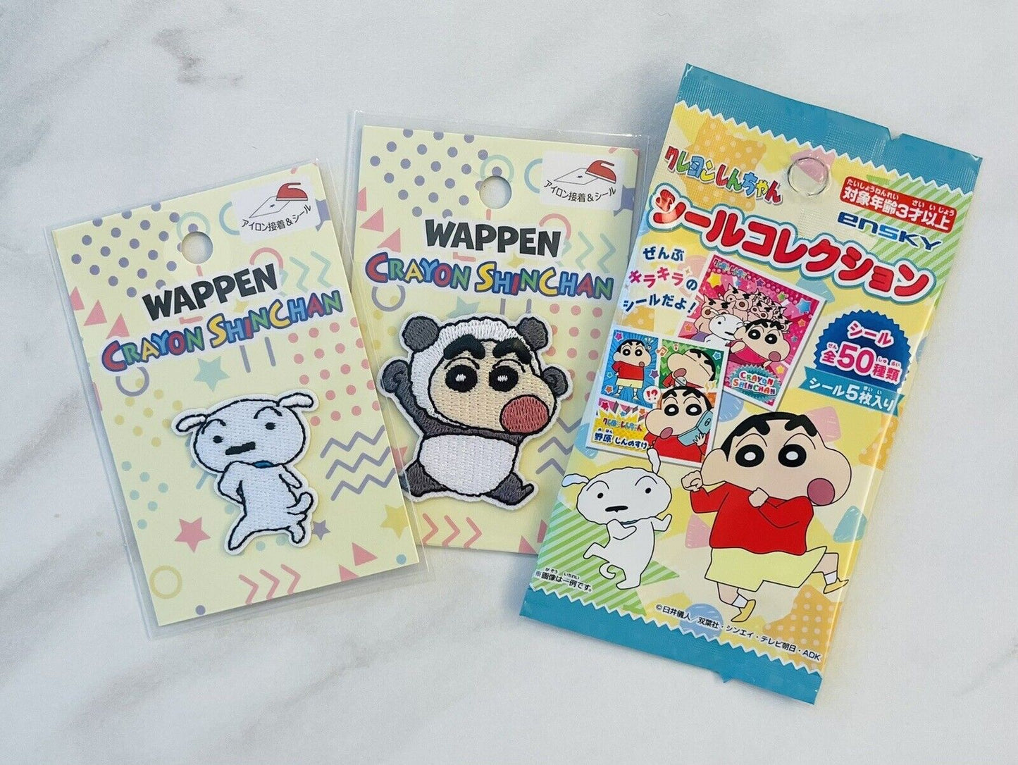 CRAYON SHIN CHAN Iron on Patch 2 pieces and 5 stickers New Sealed from Japan