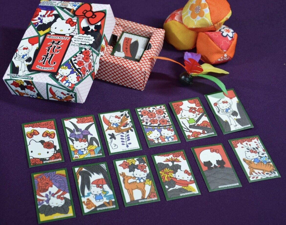 Hello Kitty Hanafuda,Japanese playing cards with English instructions from Japan