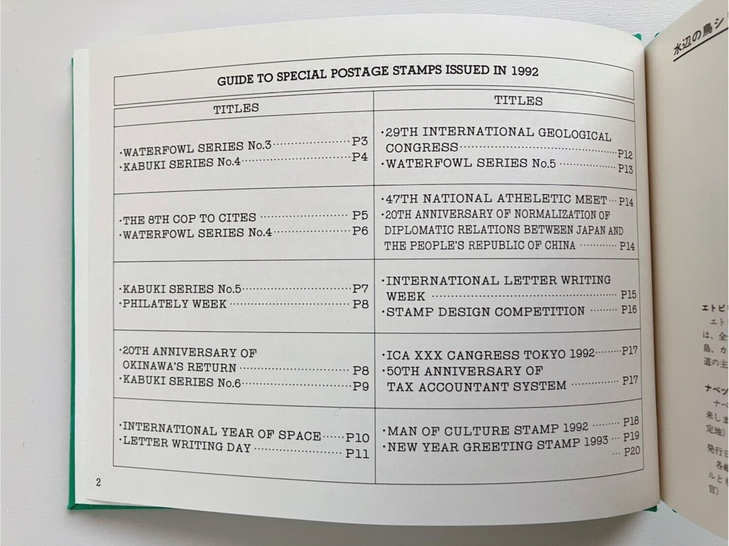 Japanese Stamp album 1992 WITHOUT STAMPS in Japanese and English Language