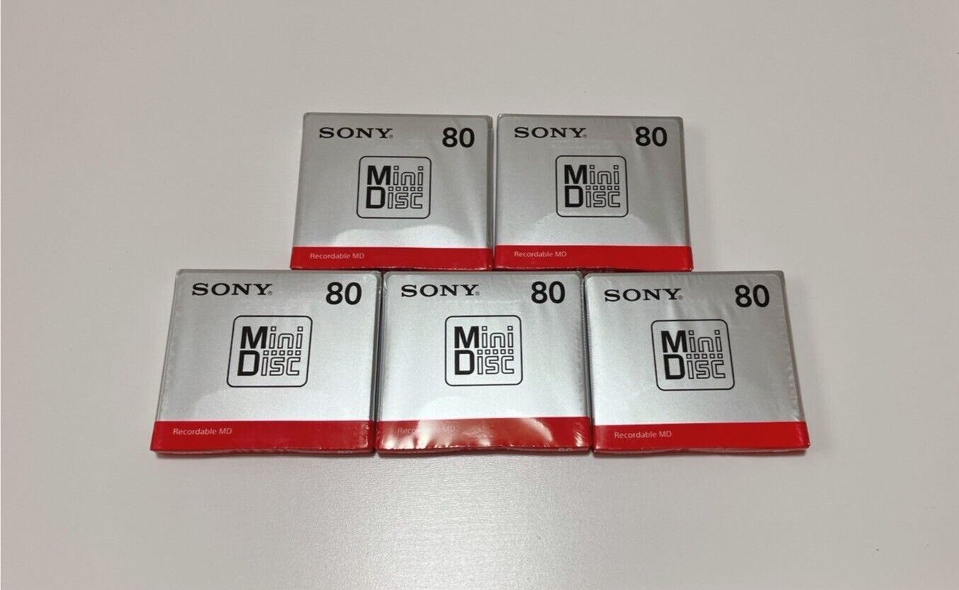 Sony MDW80T MD 80 Minutes Recordable Blank MiniDisc 5 pieces set