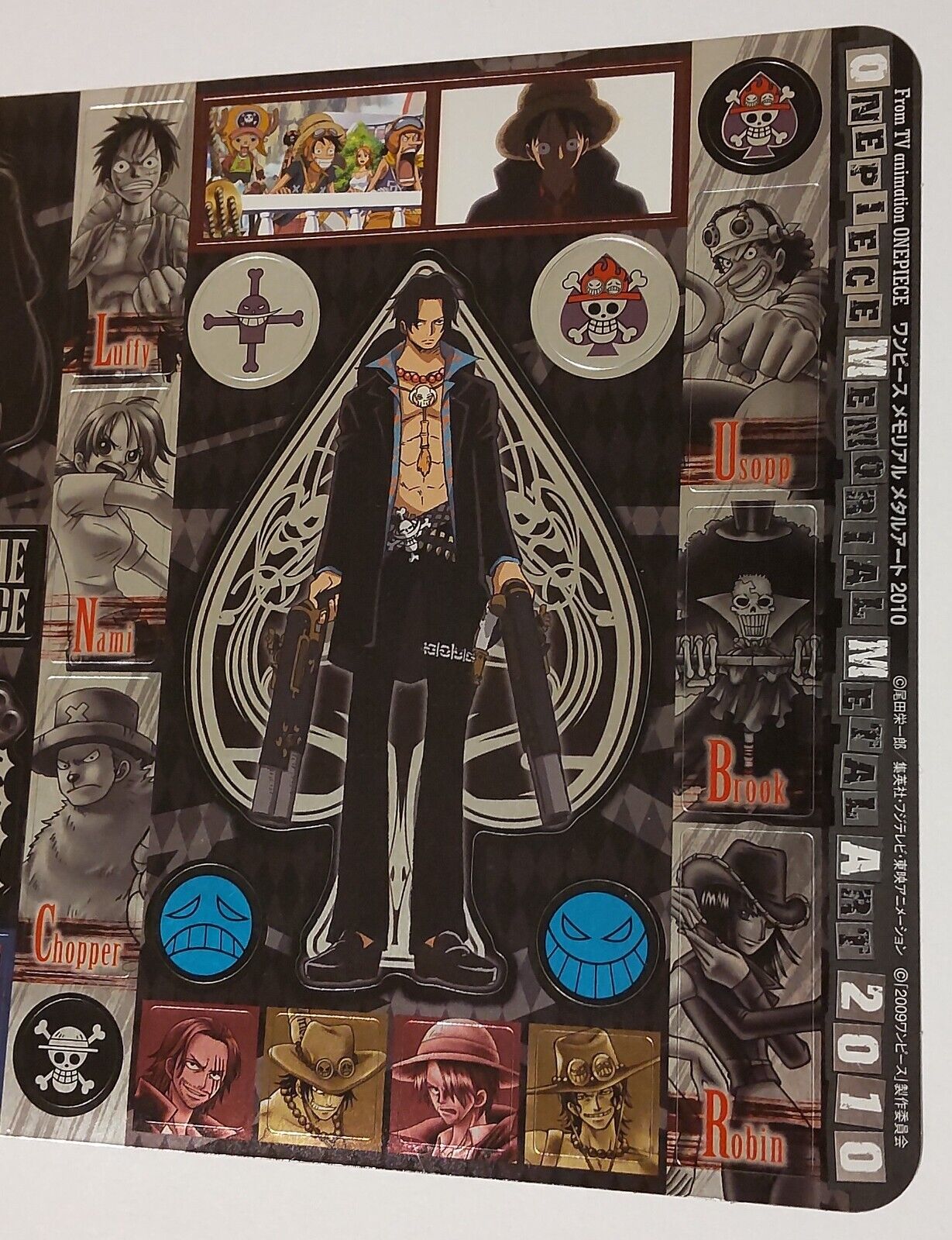 One Piece stickers sheet/big size/Memorial Metal Art 2010/SHANKS/Rare/from Japan