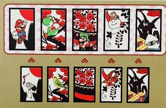 Club Nintendo Mario Hanafuda Black Japanese Playing Cards , Cards are Unused