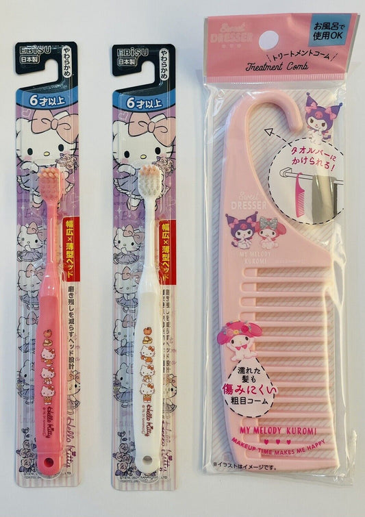 Hello Kitty Toothbrushes and My Melody Comb from Japan