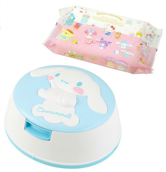 Sanrio Cinnamoroll Wet Tissue Wipes Reusable Case Box with wet tissues new