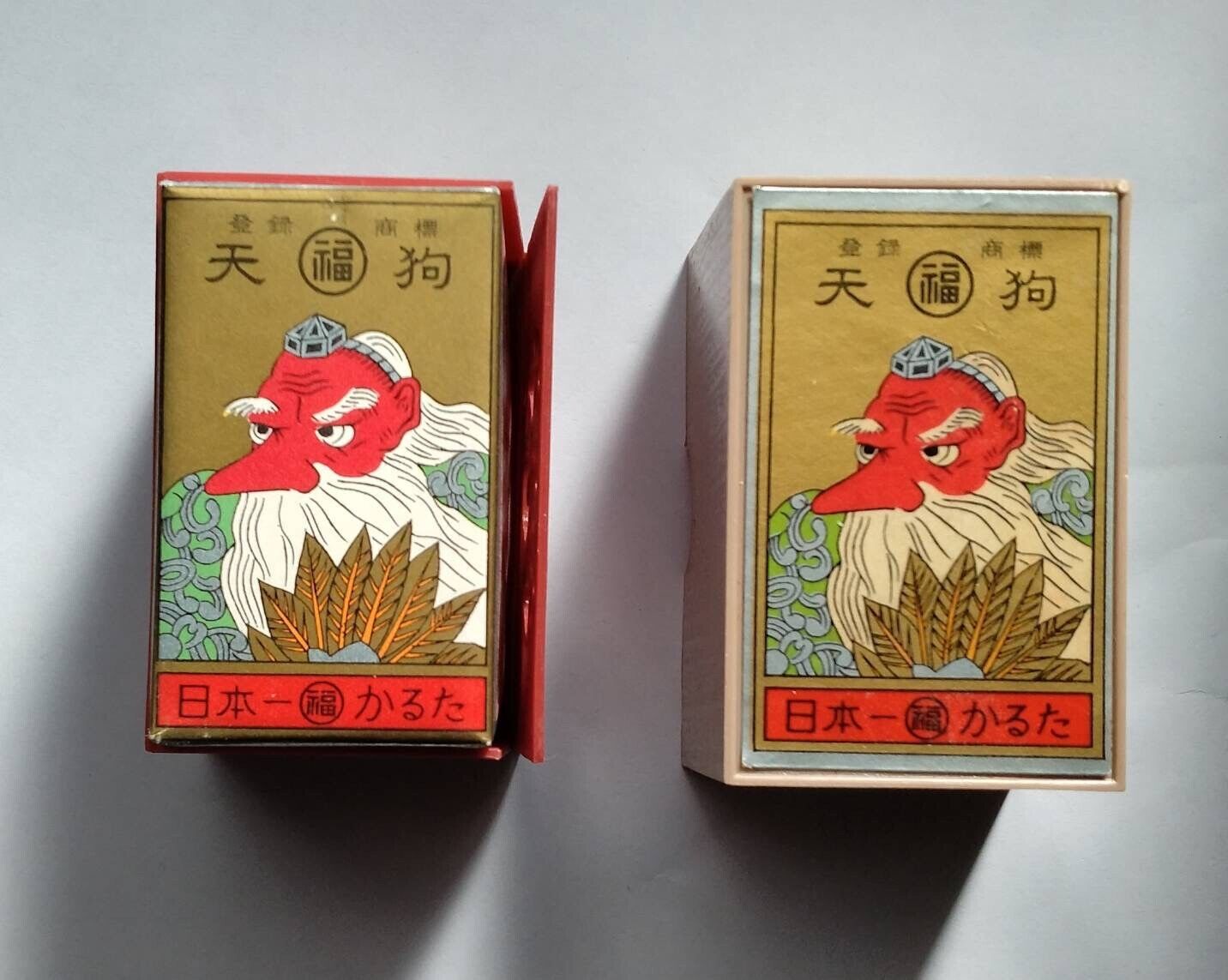 Vintage Nintendo Hanafuda Tengu Red Japanese Playing Cards Made before 1989