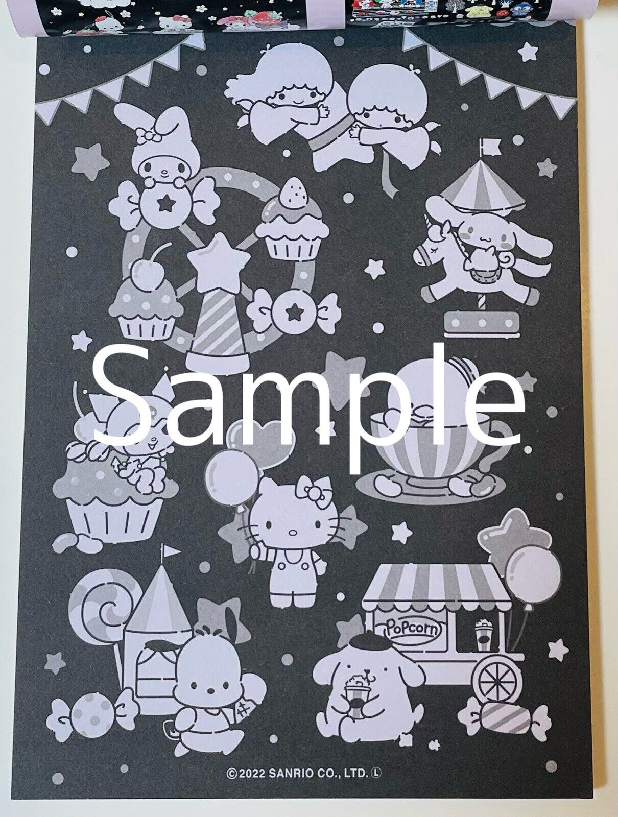 Sanrio Coloring Book Black Version New! So Cute♡ Japanese Edition