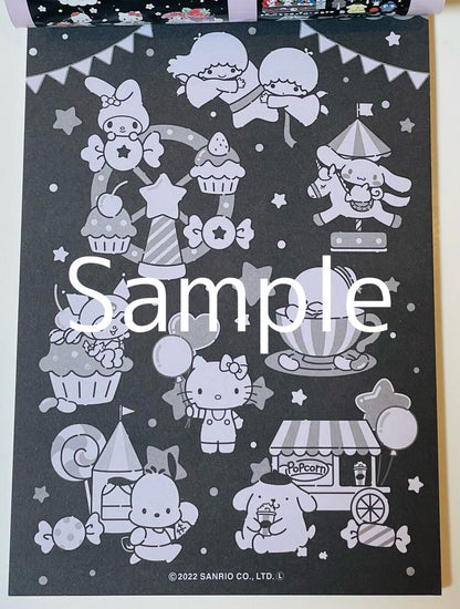 Sanrio Coloring Book Black Version New! So Cute♡ Japanese Edition