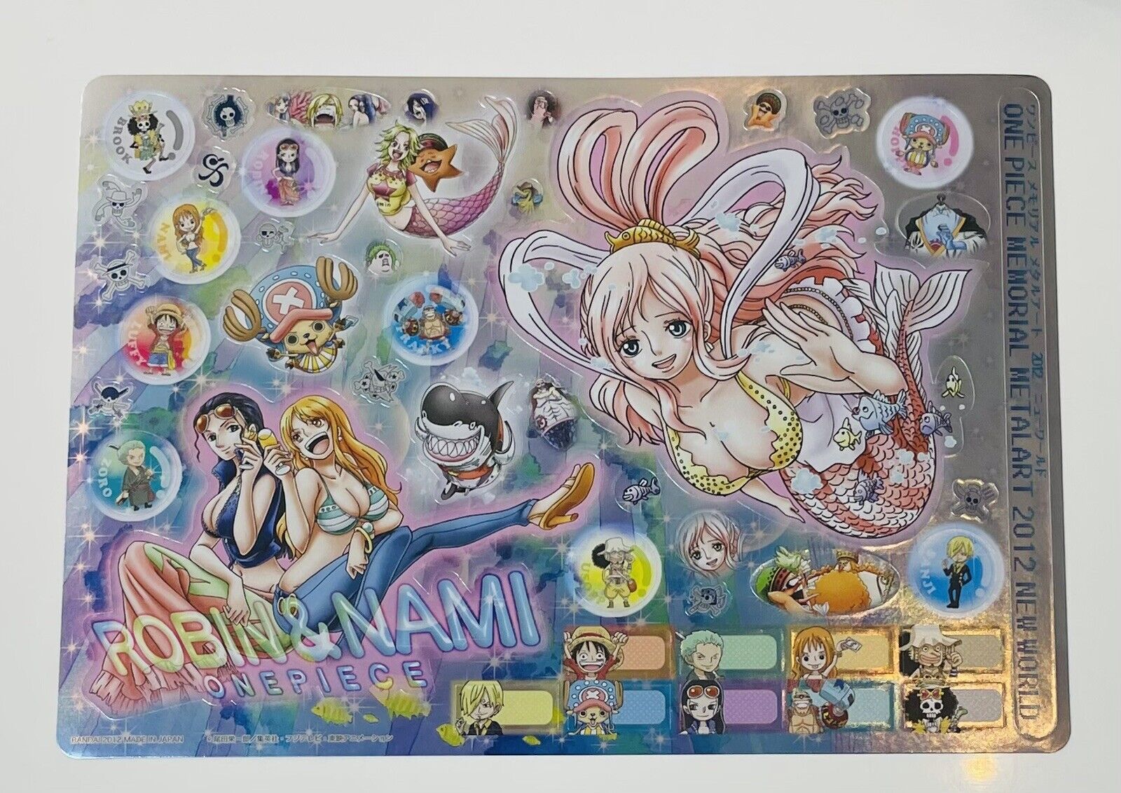 One Piece stickers sheet/big size/2012/Rare/Japan/sexy Shirahoshi,Nami and Robin