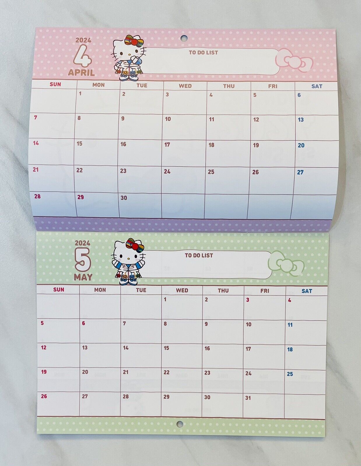 Hello Kitty wall calendar April 2024 to March 2025 Japanese Edition