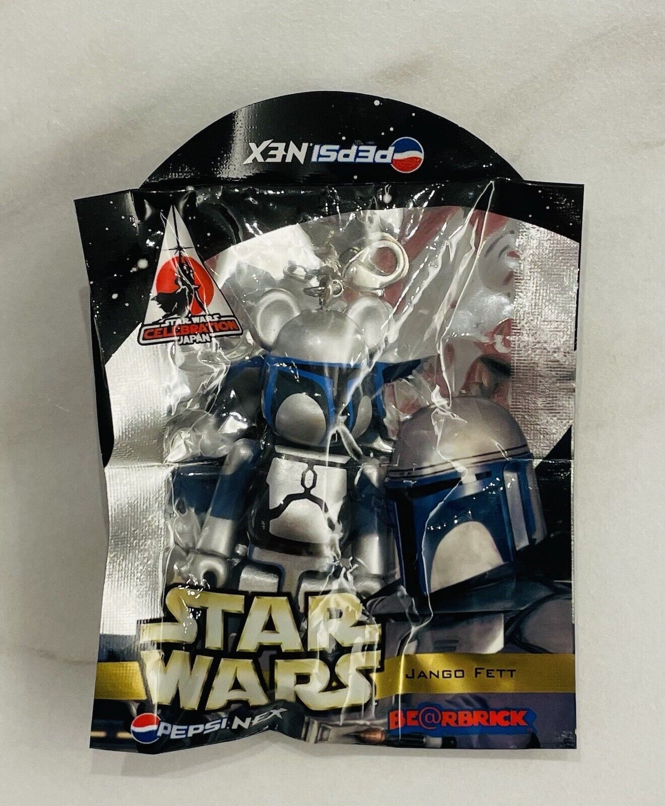 Star Wars Bearbrick Small Figure Key Chain Pepsi JANGO FETT New Sealed 2008