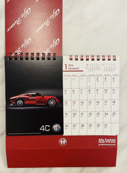 Alfa Romeo Desk Calendar 2014 Japanese Edition,good condition. Italian cars.