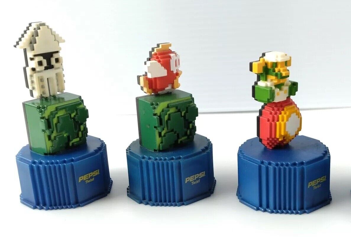 PEPSI Super Mario Bros. Dot Bottle Cap set of 3
