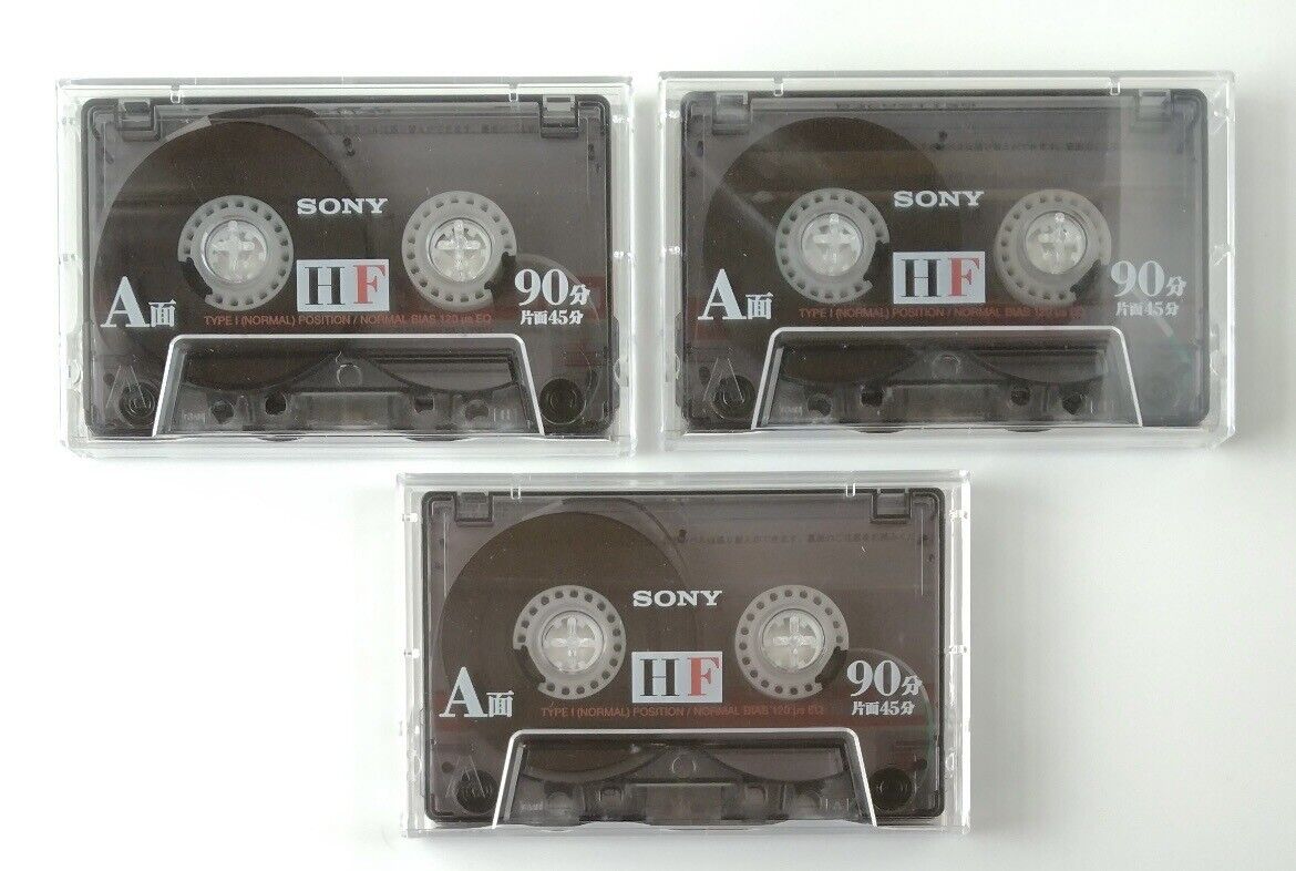 Sony Cassette Tape HF90 3 Pieces 3C-90HFA New Unsealed