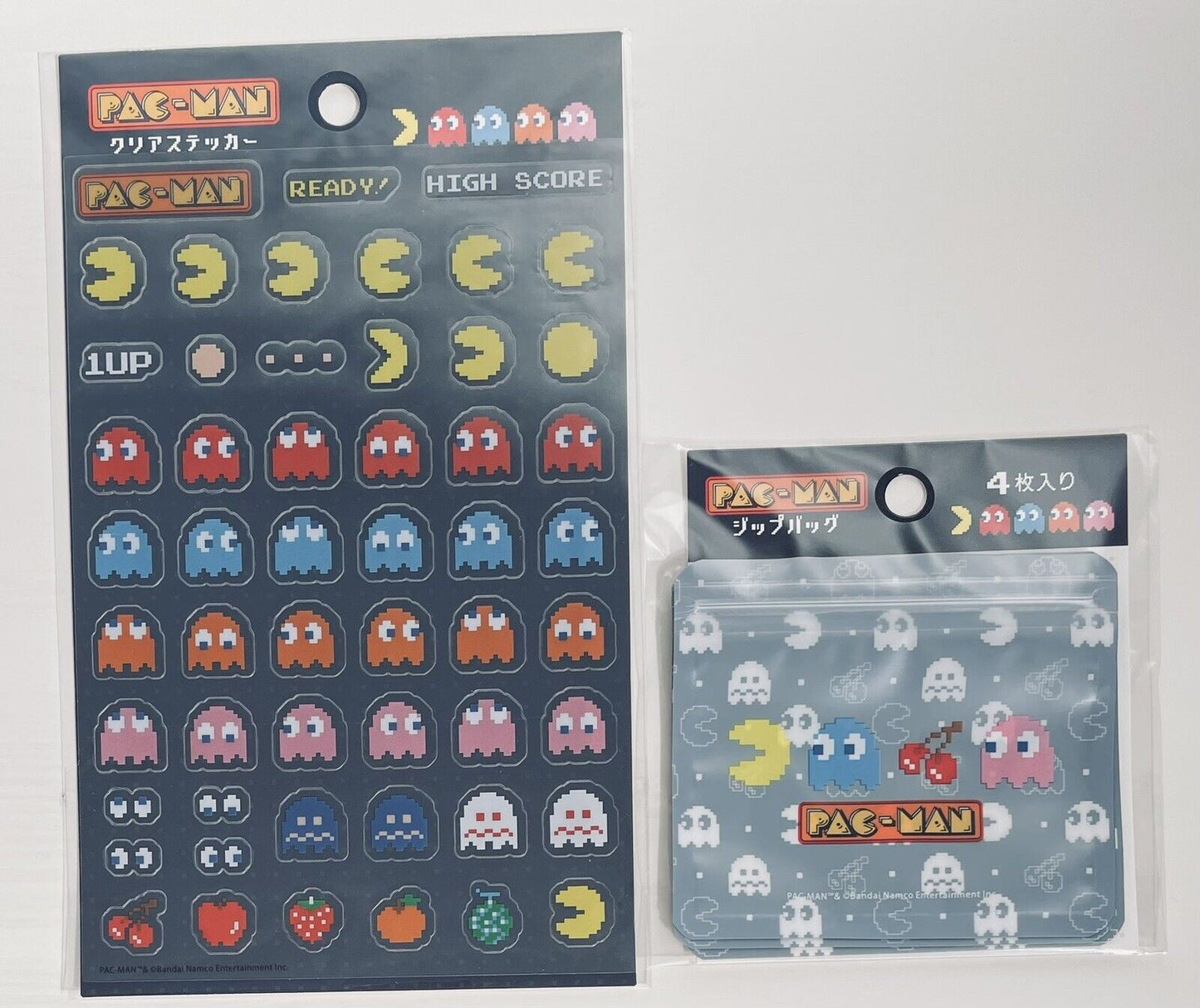 PAC-MAN stickers and Zip bags,new!