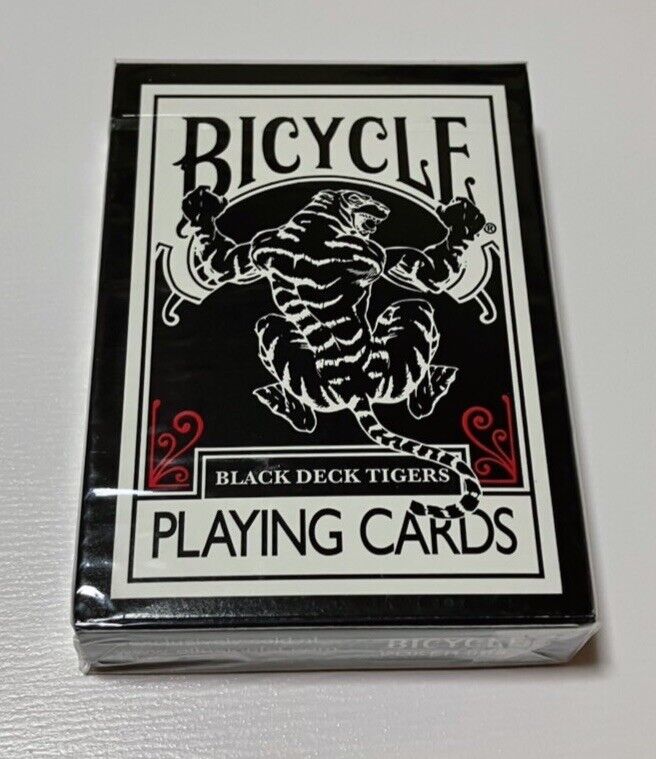 Bicycle Playing Cards Black Deck Tigers New Sealed