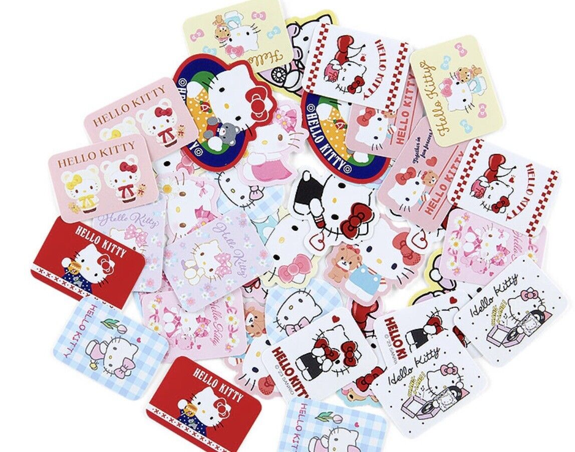 Hello Kitty stickers with cute card case♡40 pieces,20 kinds.new!2023