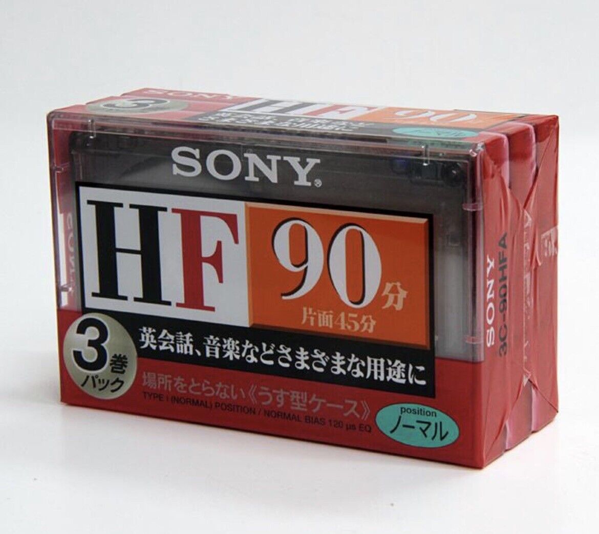 Sony Cassette Tape HF90 3 Pieces 3C-90HFA New Unsealed