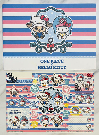 One Piece and Hello Kitty collaborated stickers and  a container/2012/Rare