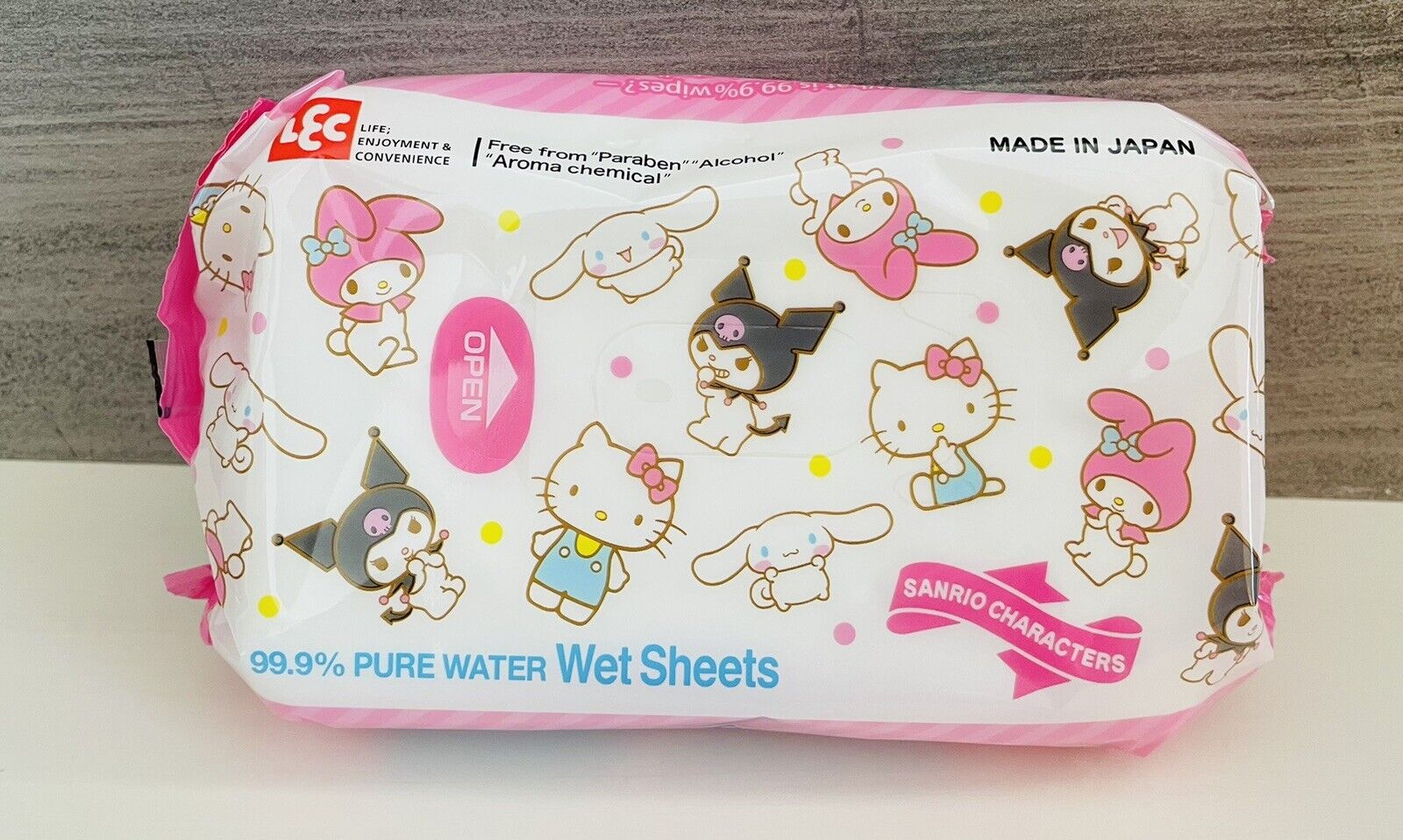 Sanrio Cinnamoroll Wet Tissue Wipes Reusable Case Box New Sealed with wet tissue