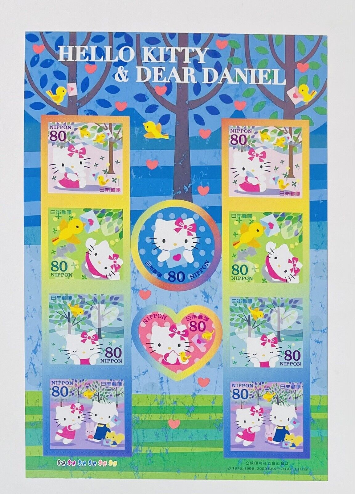 Hello Kitty and Dear Daniel stamps,Japan Post,80yen×10,Rare,2009