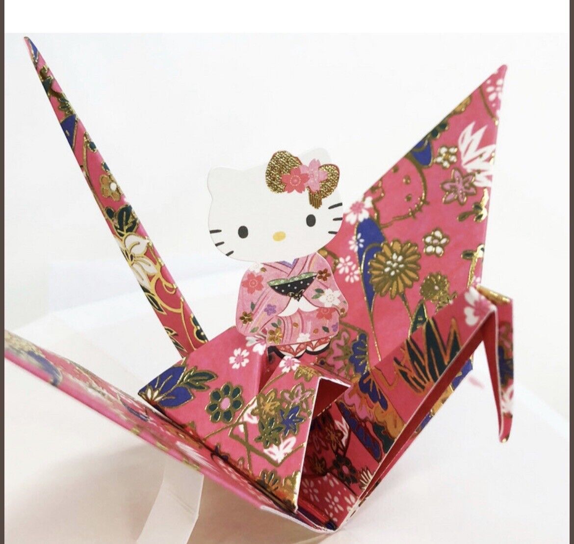 Sanrio Hello Kitty Greeting Card Origami Crane Kimono♡Japanese Style