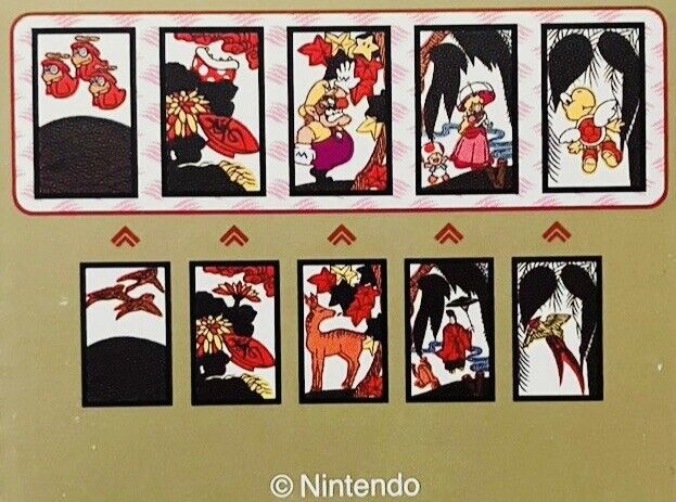 Club Nintendo Mario Hanafuda Black Japanese Playing Cards , Cards are Unused