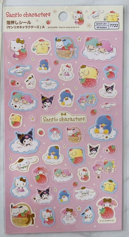 Sanrio characters A4 size folder,stickers,and My Melody and Kuromi Zip bags,new