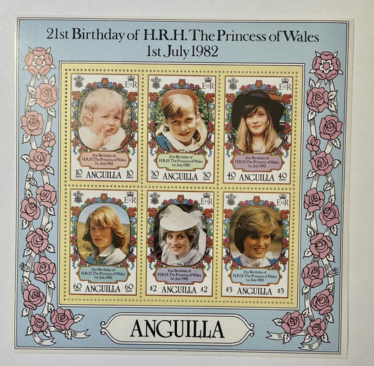 Diana, Princess of Wales Postage Stamps 1982 ANGUILLA Good Condition