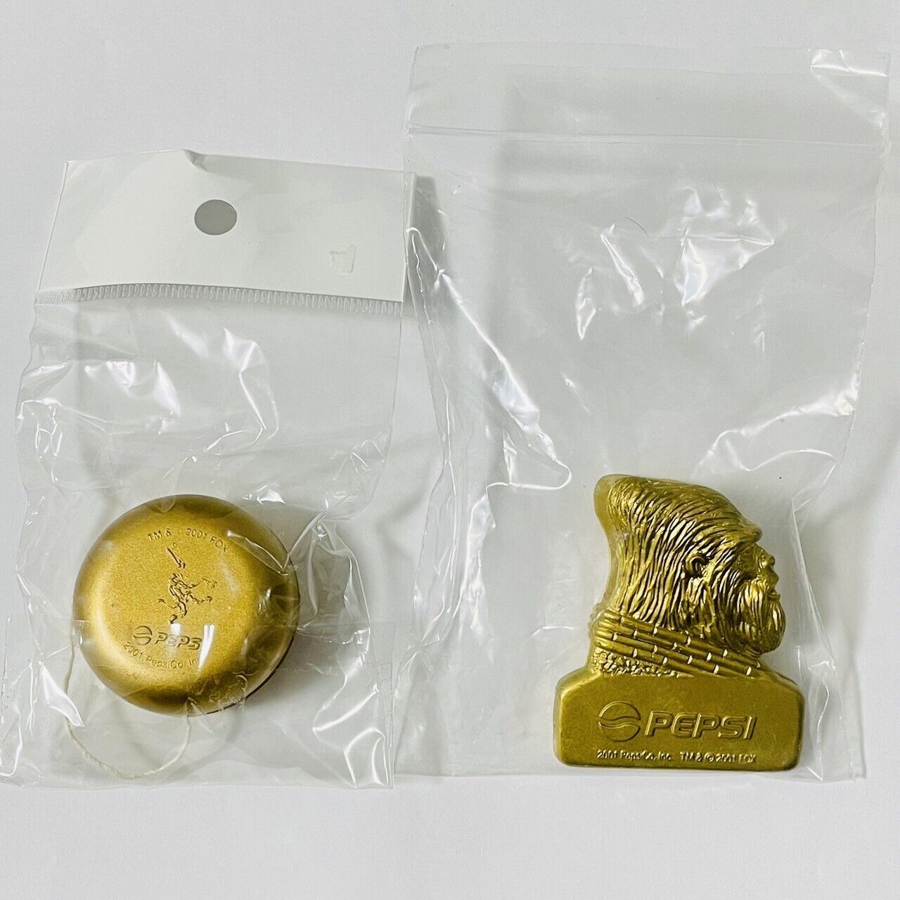 Pepsi and Planet of the Apes Gold Spinner YO-YO and Clip.Rare,New,Made in 2001