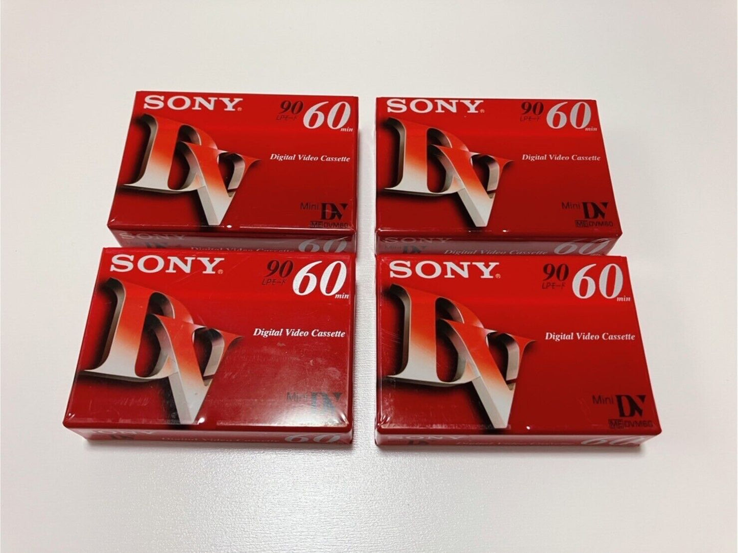 Sony mini DV tape cassette 60 minutes 4 pcs (DVM60) New Sealed