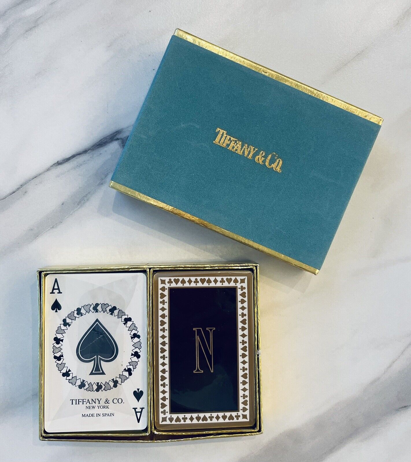 Tiffany & Co.Playing Cards 2 Decks with Letter "N" New