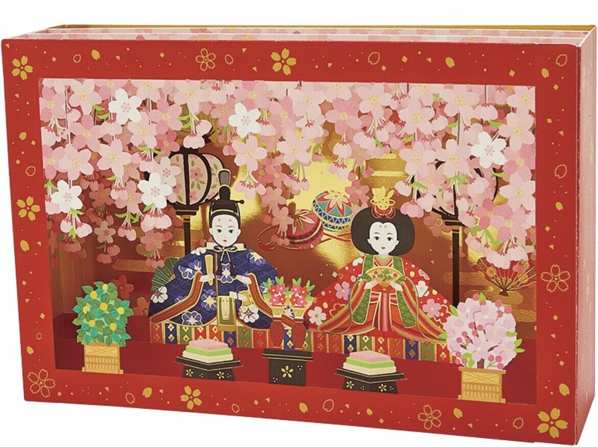 Hinamatsuri Greeting Card Japanese Culture Cherry Blossoms Doll Festival ひな祭り