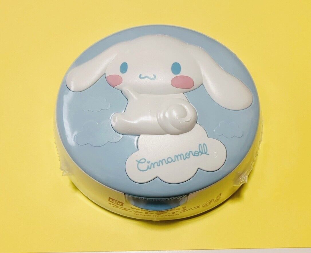 Sanrio Cinnamoroll Wet Tissue Wipes Reusable Case Box with wet tissues new