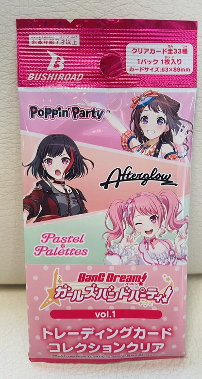 BanG Dream!Girls Band Party Trading Card Collection Clear vol.1 BUSHIROAD 3packs