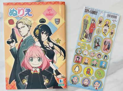 Spy×Family Coloring Book and sticker sheet,from Japan,by Showa Note