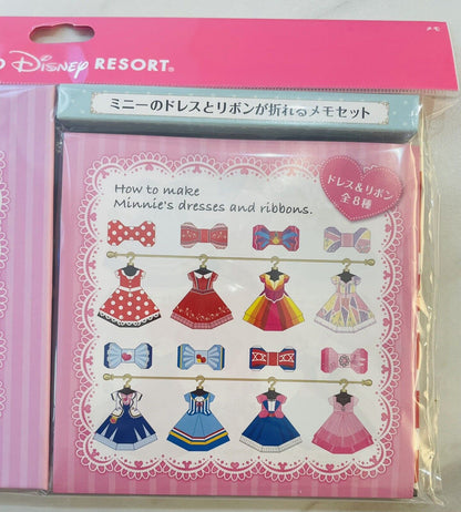 Disney Minnie Mouse Dress and Ribbon Origami Notepads Tokyo Disney Resort