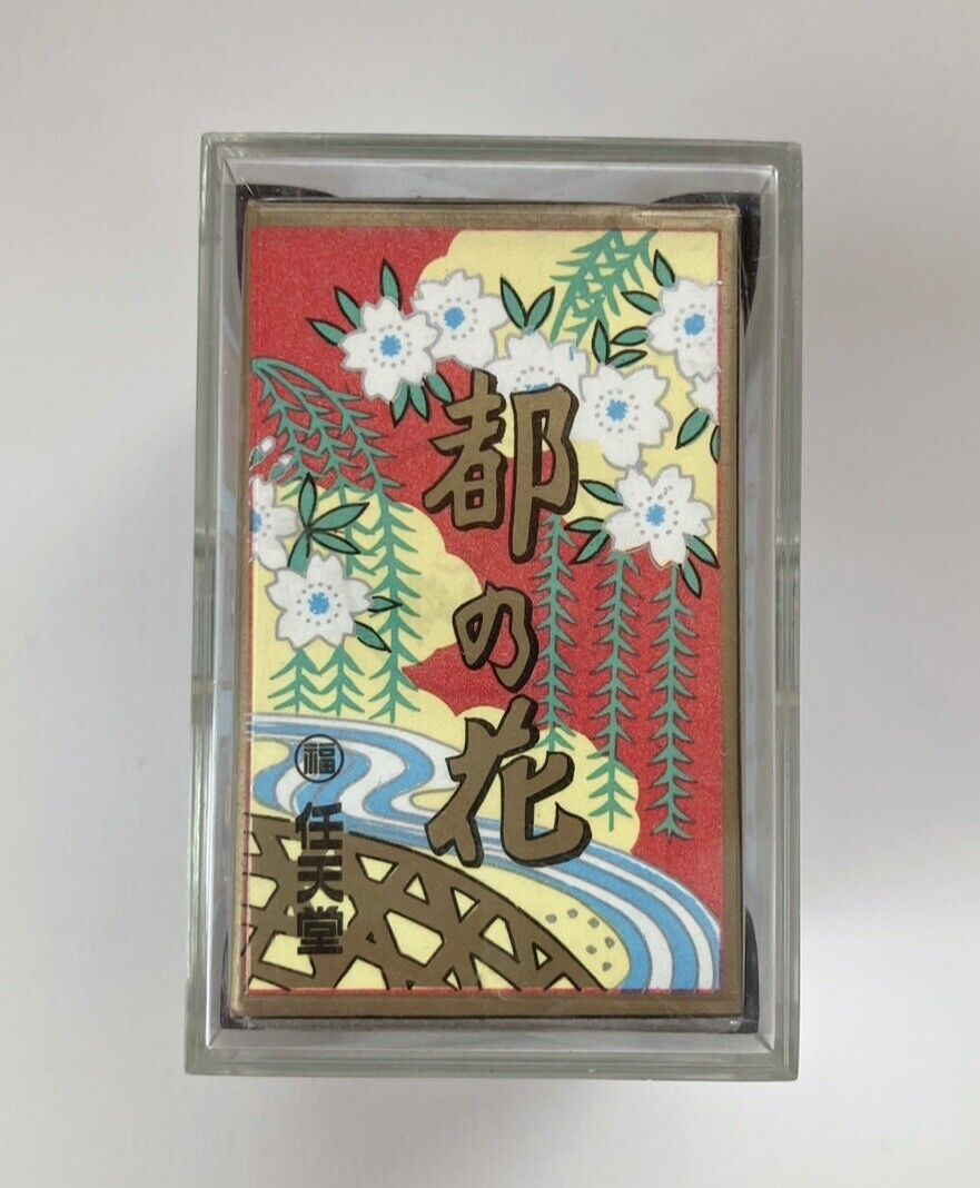 Vintage Nintendo Hanafuda Miyakonohana Japanese Playing Cards Black Before 1989