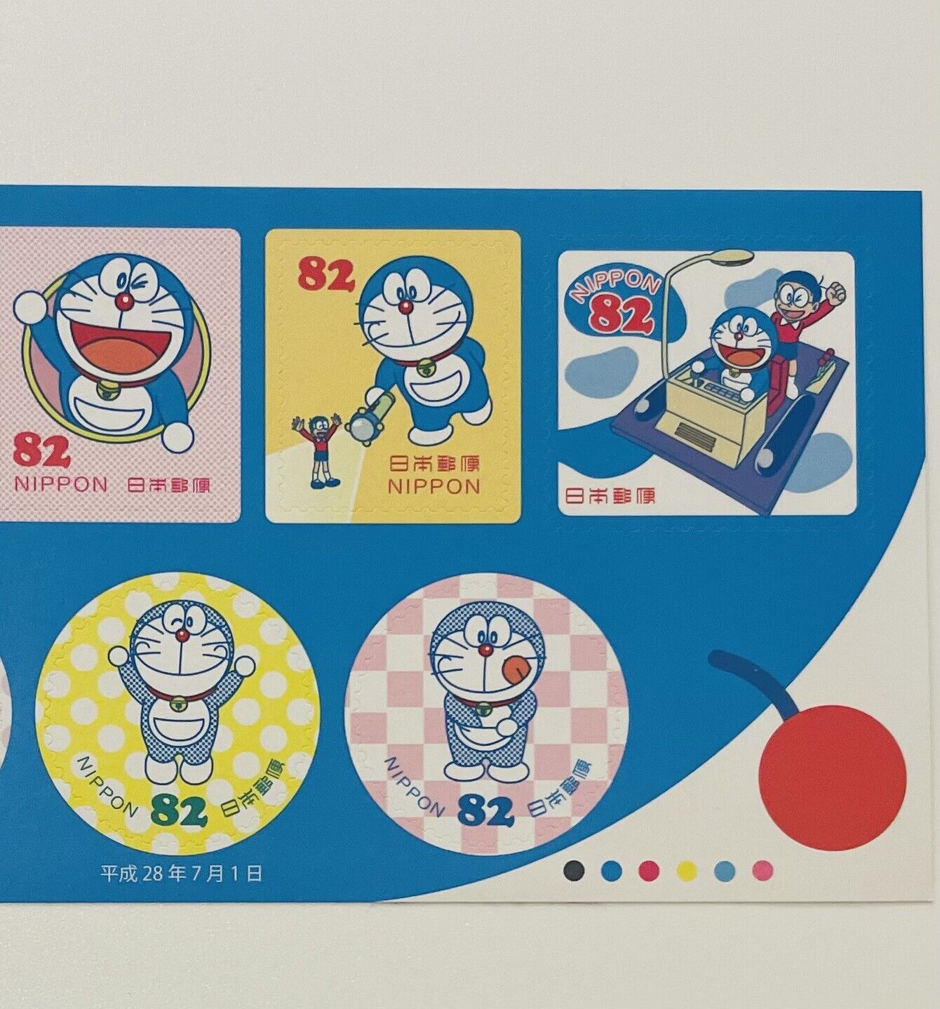 Doraemon Postage Stamps.82yen×10/2016/good condition