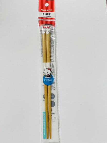 Hello Kitty and My Melody Chopsticks Made of Wood 21cm from Japan