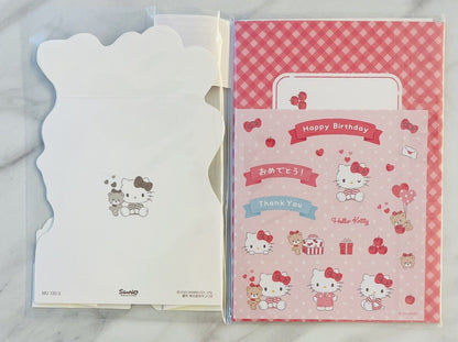 Sanrio Hello Kitty Birthday Card Set ♡ Pop up card Stickers Envelope
